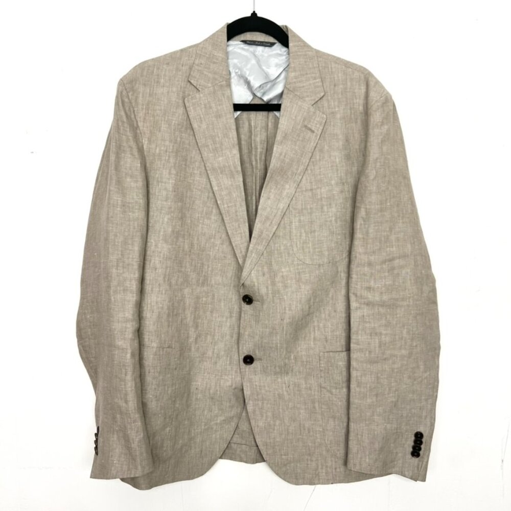 Ted Baker London 100% Linen Beige Sport Coat Suit Jacket Size 44R 44 R